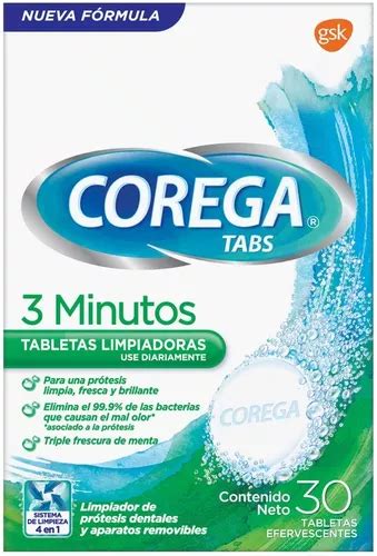 Tabletas Limpiadoras Corega Tabs Prótesis Dentales 30 Piezas Envío gratis