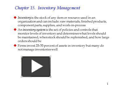 Ppt Chapter Inventory Management Powerpoint Presentation Free