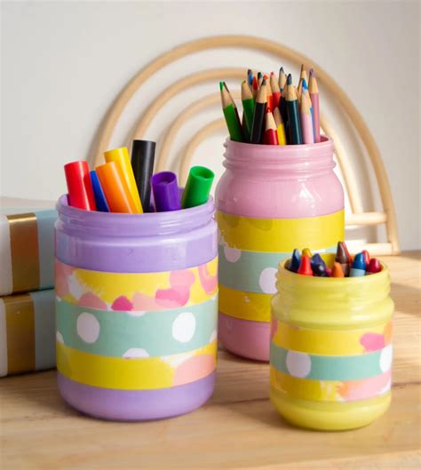 Cute Diy Pencil Holder From A Jar Free To Make Mod Podge Rocks