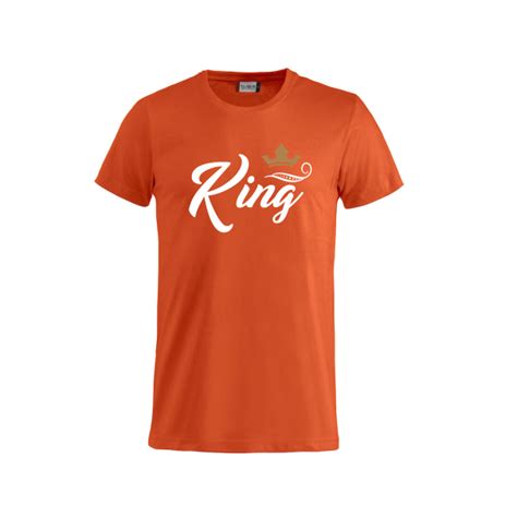 Koningsdag Heren T Shirt King Kroon Oranje Bymi