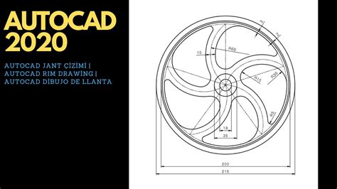 Autocad Jant Çizimi Autocad Rim Drawing Autocad Dibujo De Llanta