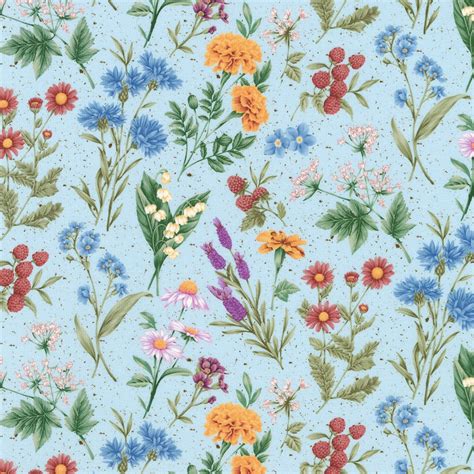 Robert Kaufman Fabrics FLHD 22037 63 SKY From Flowerhouse Botanical