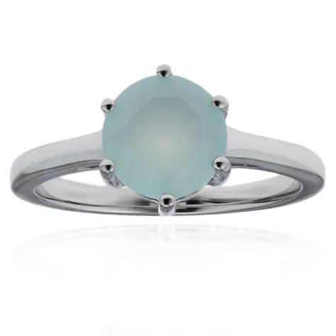 Indischer Aqua Chalcedon Sterling Silber Ring Ct