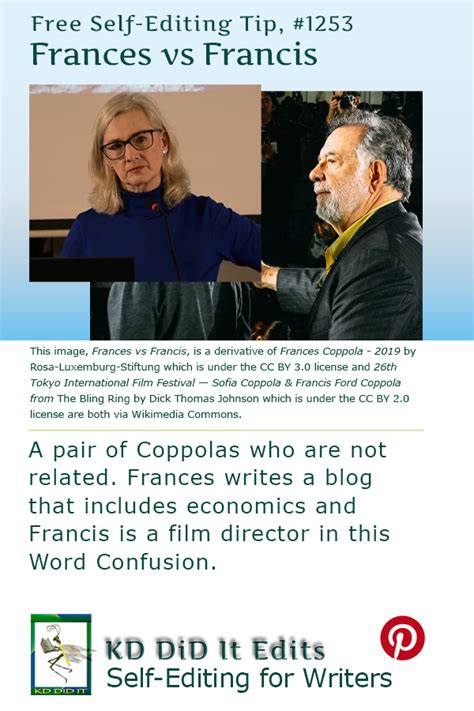 Word Confusion Frances Versus Francis • Kd Did It