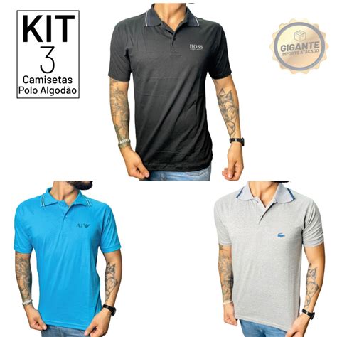 Kit Camisas Gola Polo Premium Malha Algod O Malha Fria