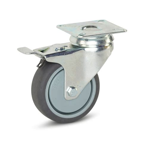 Roulette Pivotante Pour Chariot Platine Et Frein Mm Kg T