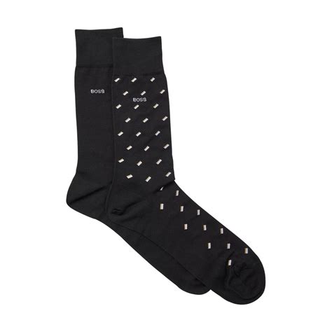 Lot de 2 paires de chaussettes hautes en coton mélangé noires coupe haute