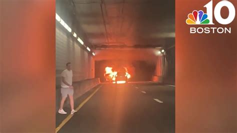 Car Fire In Ted Williams Tunnel Snarls Traffic Youtube