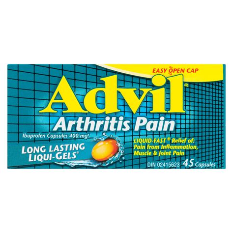 Advil Arthritis Pain Ibuprofen Long Lasting Liqui-Gel Capsules 400 mg ...