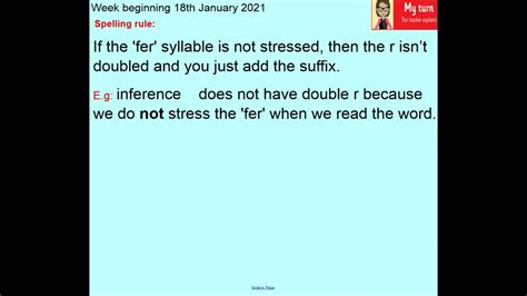 Year 5 Spelling And Handwriting Monday 18th January Suffix After Fer Lesson 1 Youtube