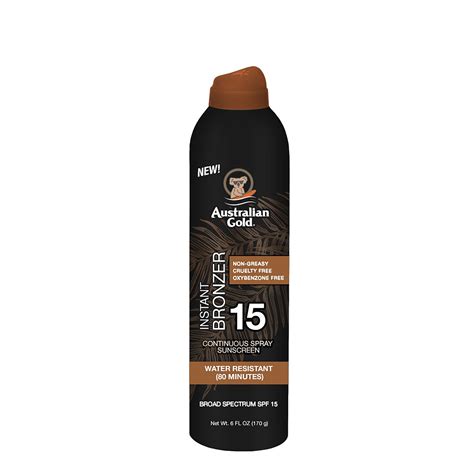 Australian Gold SPF 15 Continuous Spray Sunscreen With Instant Bronzer