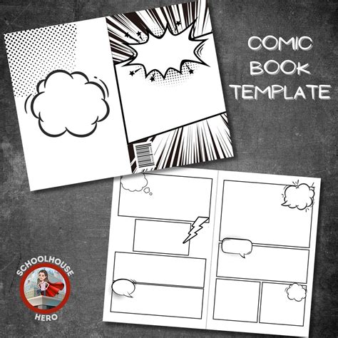 Printable Blank Comic Book Template Comic Drawing Book Printable