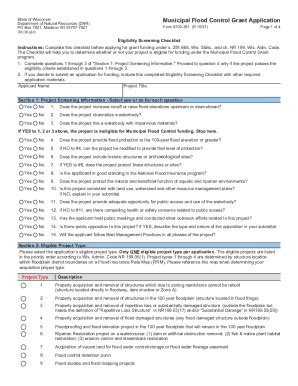 Fillable Online Dnr Wi Form 8700 291 PrintOnly Municipal Flood Control