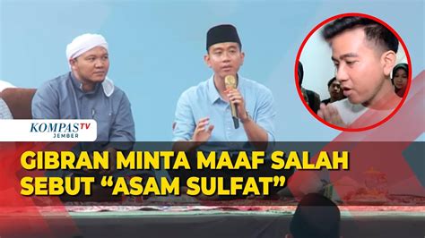 Gibran Minta Maaf Soal Ucapan Ibu Hamil Perlu Asam Sulfat Youtube