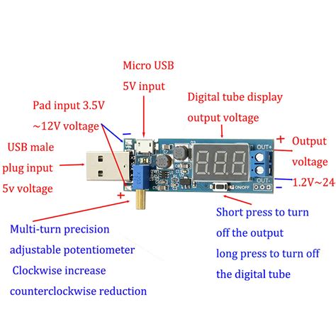 DZS Elec 1pc DC DC USB Power Supply Converter Module DC 3 5 12V To DC 1