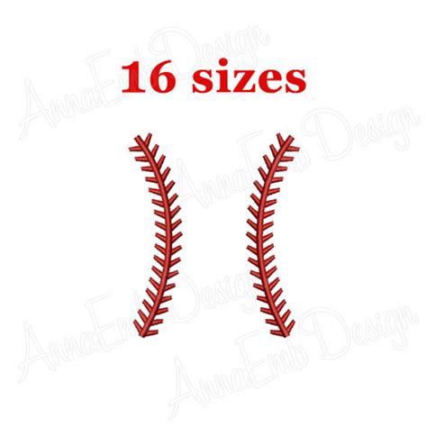 Baseball Laces Embroidery Design Softball Laces Embroidery Etsy