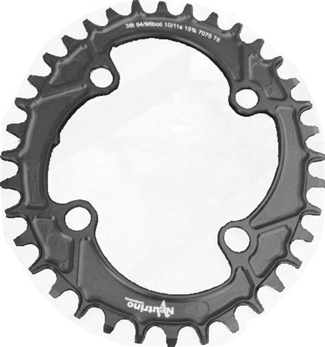 Звезда передняя Neutrino Components 94/96 BCD Oval 36T, чёрная чёрного ...