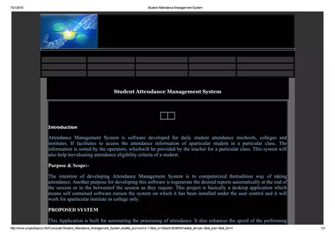Student Attendance Management System Ppt