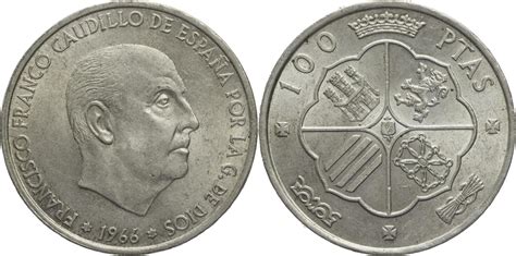 Spanien 100 Pesetas 1968 Francisco Franco Kursmünze 1966 1970 VF EF