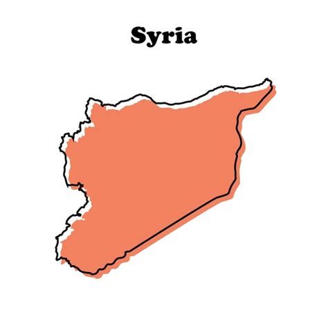 Premium Vector Stylized Simple Red Outline Map Of Syria