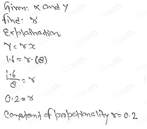 Solved The Quantities X And Y Are Proportional Find The Constant Of