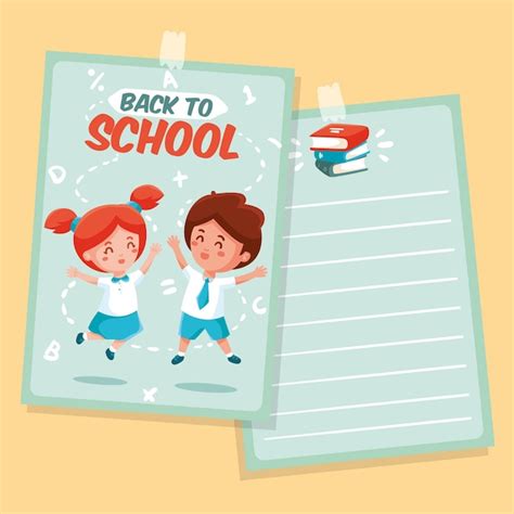 Free Vector Back To School Card Template