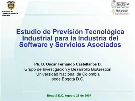 Ppt Estudio De Previsi N Tecnol Gica Industrial Para La Industria Del