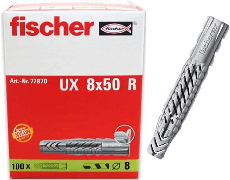 Fischer 077870 Lot De 100 Chevilles En Nylon UX 8 X 50 R Amazon Fr