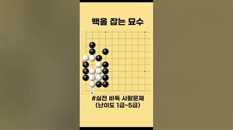 백을 잡는 묘수 중급사활 바둑 사활 바둑강좌 Youtube