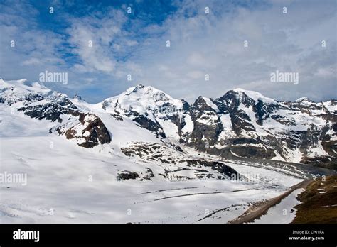 View From Diavolezza Peak To Piz Palue Bellavista Piz Bernina And Piz