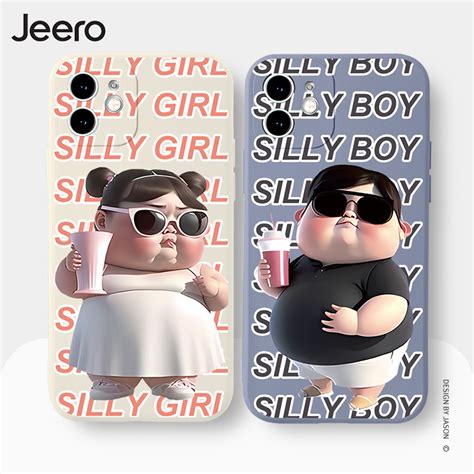 Jeero Soft Silicone Matching Couple Set Cute Funny Shockproof Casing