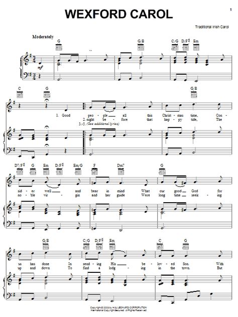 Traditional Irish Carol Wexford Carol Sheet Music And Chords For Violin Solo Download Pdf