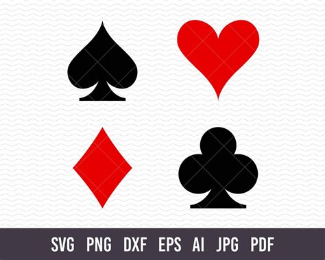 Card Suits Svg Cards Svg Card Symbols Svg Playing Card Svg Etsy Uk