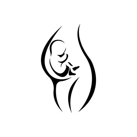 Premium Vector Pregnant Mother And Fetus Icon Logo Vector Design