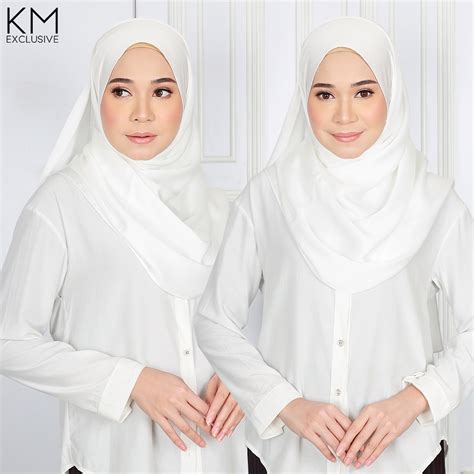 Km High Quality Shawl Bubble Satin Premium Muslimah Hijab M