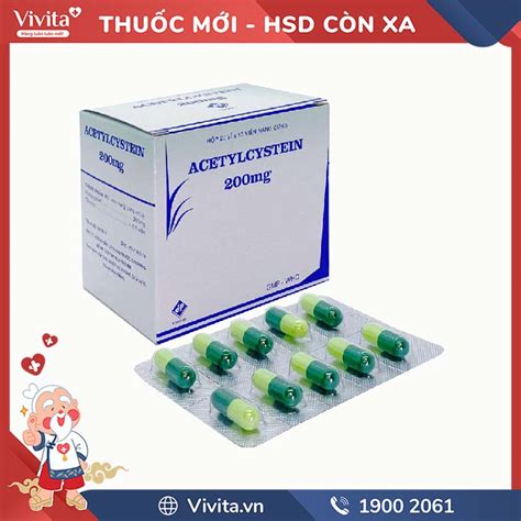 Thuốc trị ho Acetylcystein 200mg Vidipha