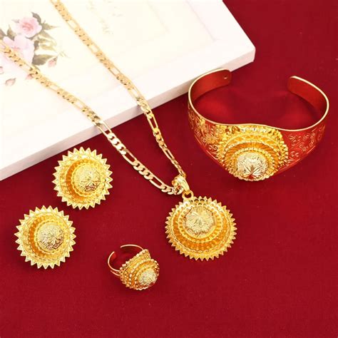 Fashion Dubai Gold Jewelry 24k Gold Color Jewelry For Ethiopian African ...