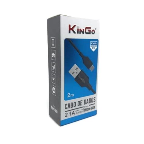 Cabo Usb V8 Kingo Preto 2 Metros 2 1A Para Moto E7 Plus Submarino