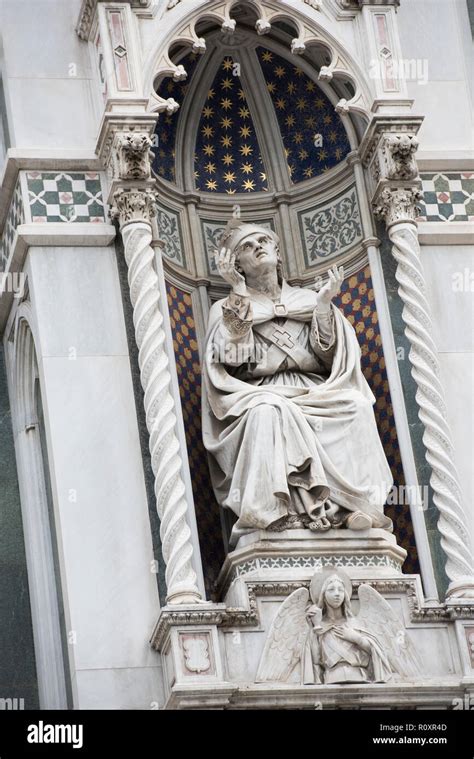 Close up of a statue on the Cathedral in Florence, Italy Europe Stock ...