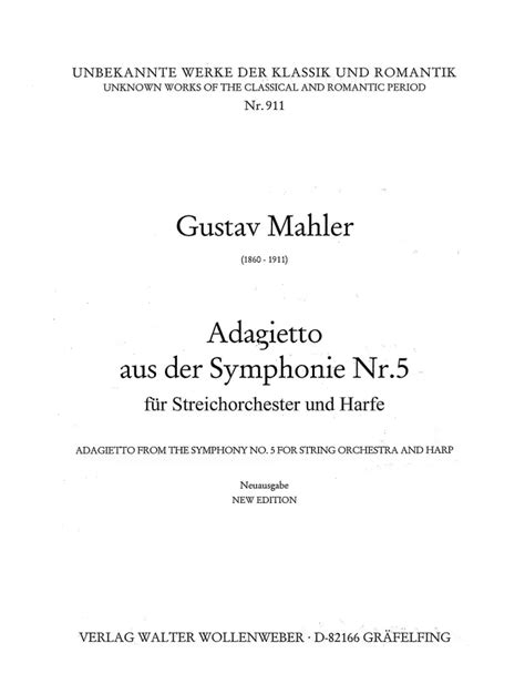 Adagietto Von Gustav Mahler Im Stretta Noten Shop Kaufen