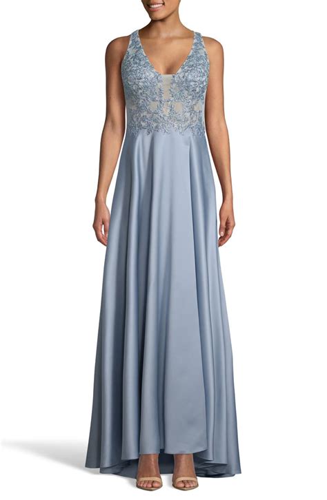 Xscape Embroidered Satin Evening Dress Nordstrom