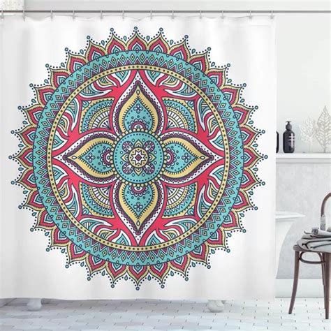 Cortina De Ducha Mandala Patr N Redondo Con Ilustraci Cuotas Sin