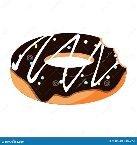 Bitten And Half Eaten Donuts Doughnut Pieces Dessert Doughnut Bitten Stock Vector