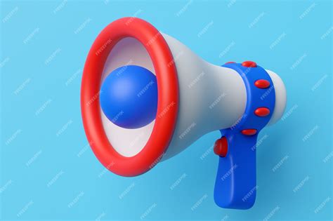 Ilustração 3d Realista De Alto Falante Megafone Foto Premium