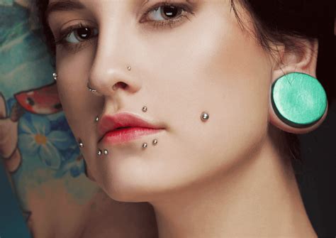 Double Dermal Piercing Face