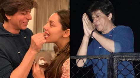 Happy Birthday Shah Rukh Khan From Cutting Cake With Wife Gauri Khan