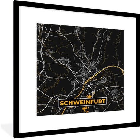 Fotolijst Incl Poster Duitsland Black And Gold Schweinfurt