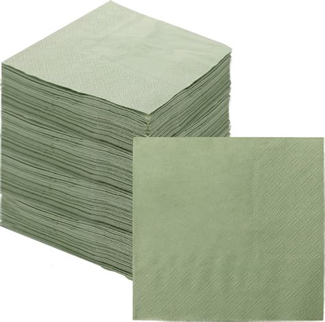 Amazon Sage Green Napkins 2 Ply Disposable Cocktail Napkins Light