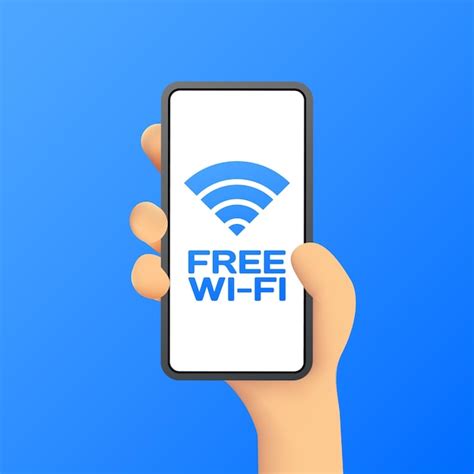 Wi fi gratuito na tela telemóvel de cor plana na tela do telefone de