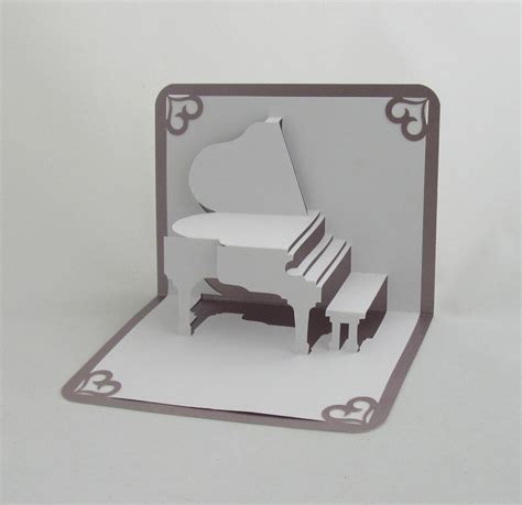 Grand Piano D Pop Up Card Origamic Architecture Home Etsy